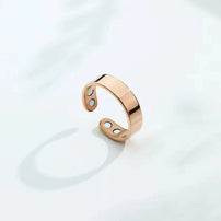 Anillo magnético de cobre abierto y ajustable con imanes visibles